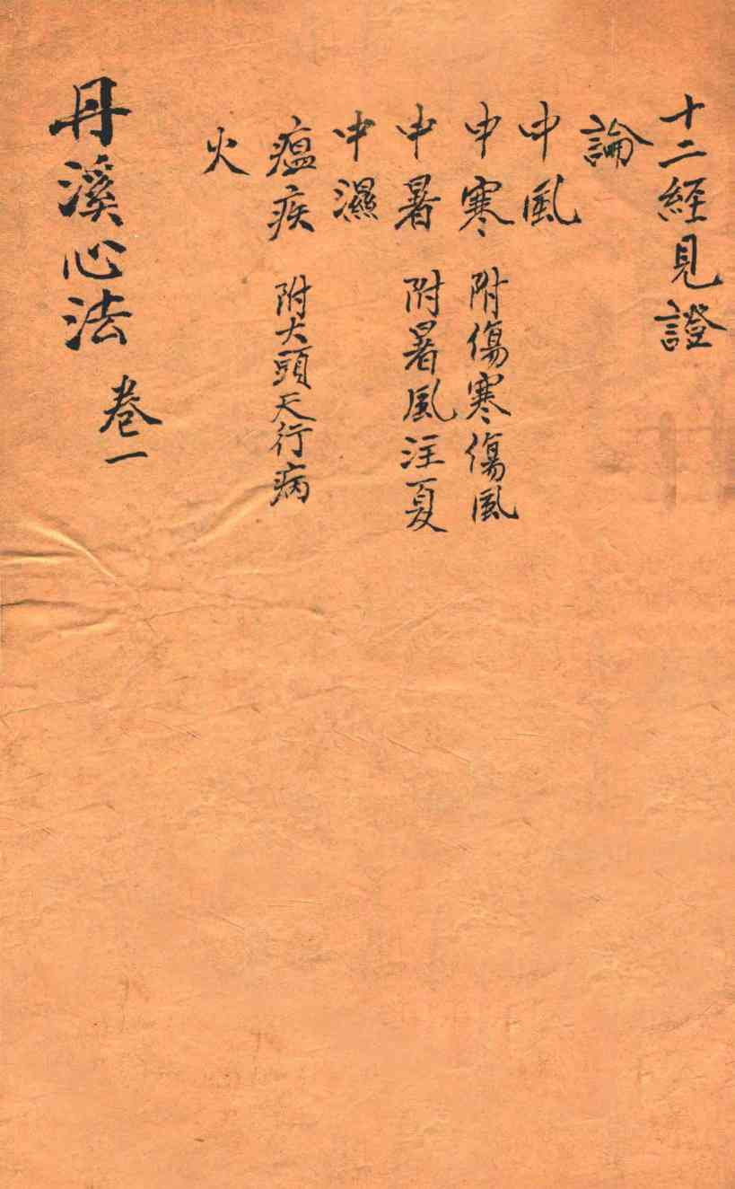 丹溪心法  卷1